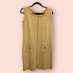 Vintage Trompe L'Oeil Tan Dress